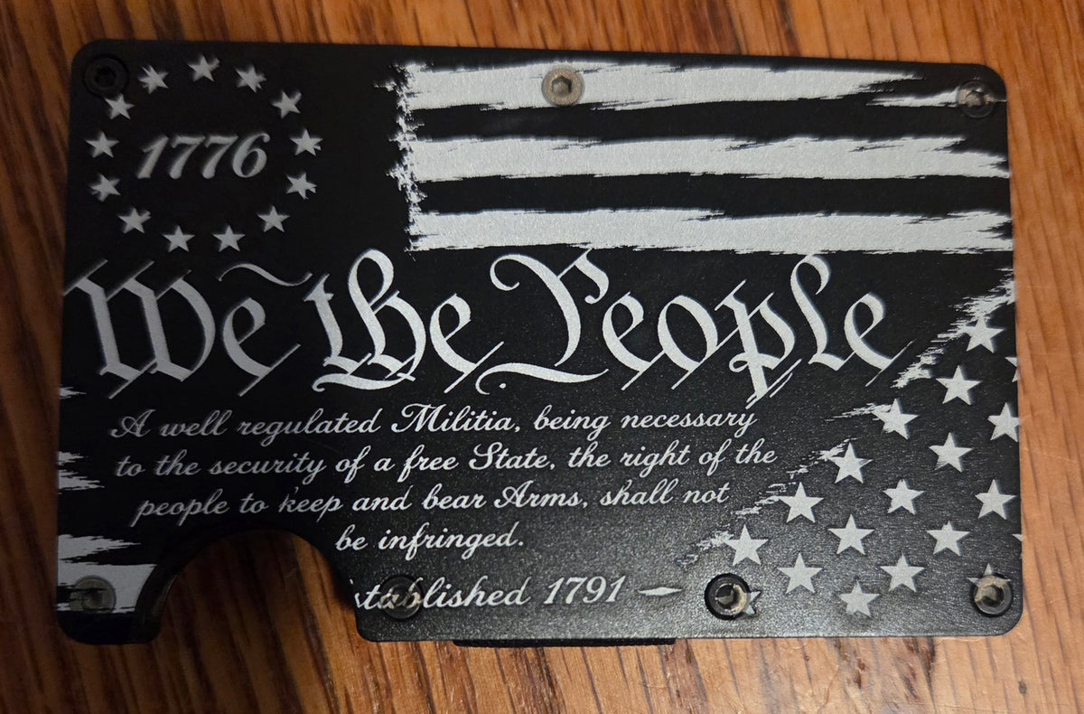 Men's Lazer Engraved sleek wallet